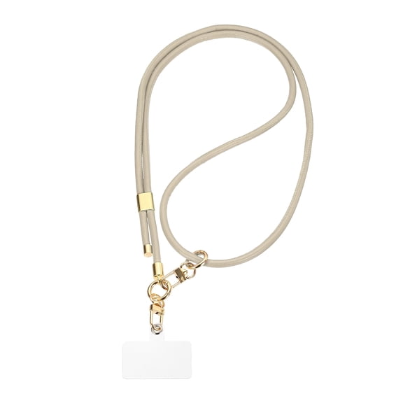 Phone Lanyard, 51" Adjustable Crossbody Cellphone Neck Strap with Tether Tab, Anti Theft Phone Strap for Women Smartphone Case Accessories, Keys, Wallet, Beige
