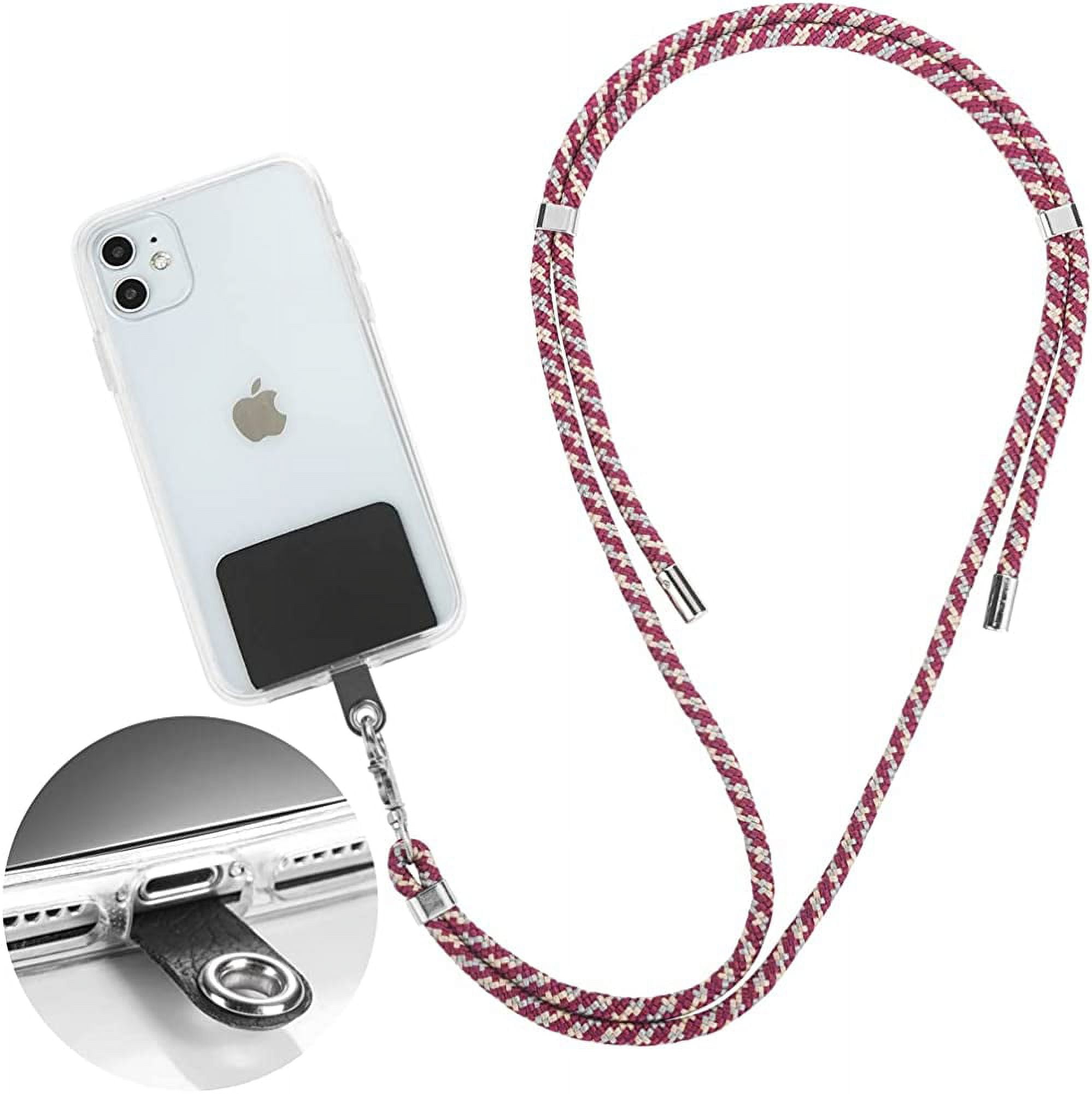 Wholesale Universal 2 in 1 Cell Phone Necklace Strap with Ring Stand Holder  (Silver)