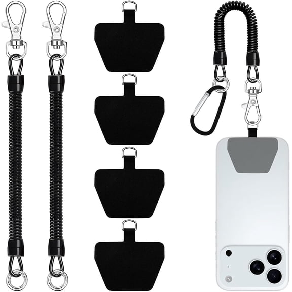Phone Lanyard Anti-Lost Elastic Tether Wrist Strap with Tether Tabs, Secure Patch Holder Compatible with Most Smartphones with Full Coverage Cases, Anti Theft Phone Strap, Phone Tether