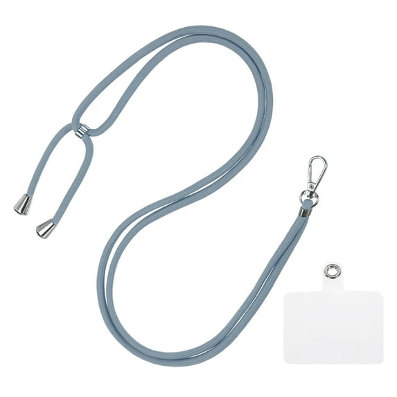 Phone Lanyard Crossbody Adjustable Neck Lanyard with Transparent Lanyard Patch for Smartphone Gray And Blue 1 Pcs
