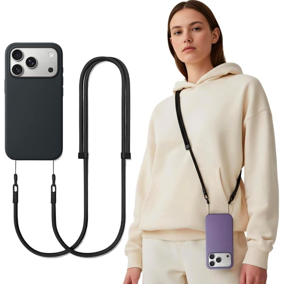 Phone Lanyard Crossbody Compatible with iPhone 17/Air/Pro/Max Cases & Most Cases, Adjustable Anti-Theft Neck Holder for Women Men(Case Not Included)