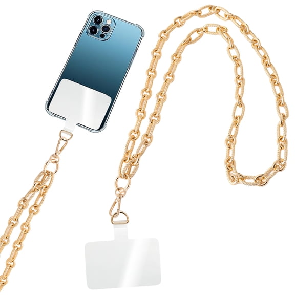 Phone Lanyard Phone Crossbody Chain, Adjustable Phone Straps,Leather+Metal Shoulder Strap Phone Chain