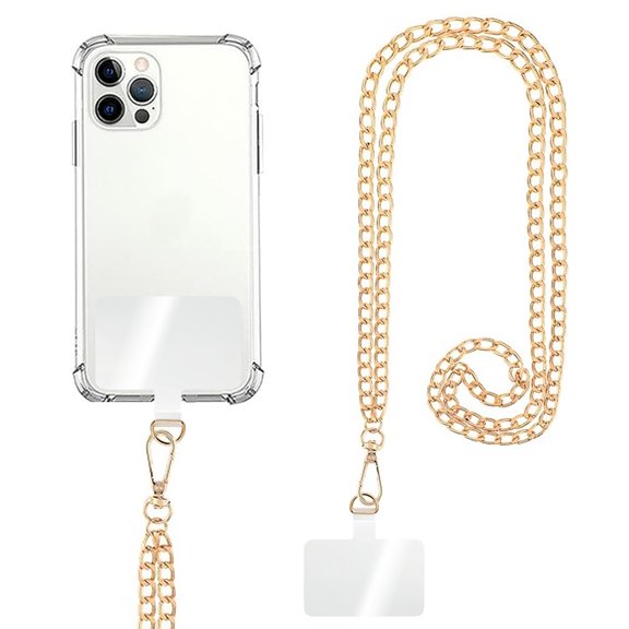 Phone Lanyard Phone Crossbody Chain, Adjustable Phone Straps,Leather+Metal Shoulder Strap Phone Chain