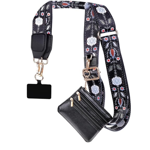Phone Lanyard, Phone Strap with Zippered Wallet, Adjustable Anti Theft Cellphone Lanyard for Women, Cellphone Chain Accessories