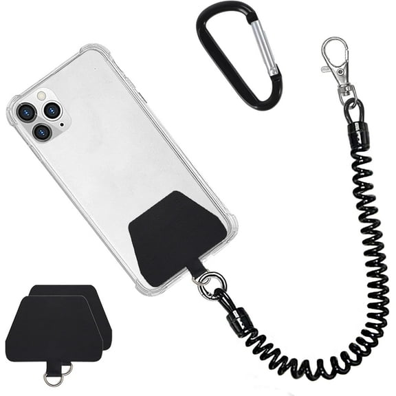 Phone Lanyard Tether with Patch, Universal Stretchy Straps and Phone Case Anchor for Anti-drop Outdoor Skiing Hiking Cycling Climbing Compatible for iPhone Samsung Pixel Most Smartphones