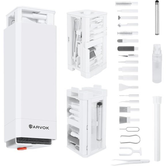 Phone and Laptop Cleaning Kit, 32 in 1 Computer Laptop Cleaner Kit, Multi-Function Electronic Cleaner Kit for Earbuds, Cellphones, Keyboard, Screens, Camera Lens, Chargers, Electronics Devices