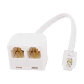 Unique Bargains Phone Line Splitter RJ11 6P4C Modular Handset to Double RJ11 6P4C Socket Adapter