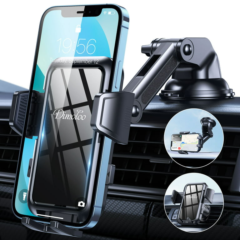 Phone Mount for Car (3 in 1) Dashboard Windshield Air Vent [Multi-Angle  Adjustment Arm] Dash Phone Holder Mount, Car Cell Phone Holder, Hands Free  iPhone Stand for Car Fit for All Mobile