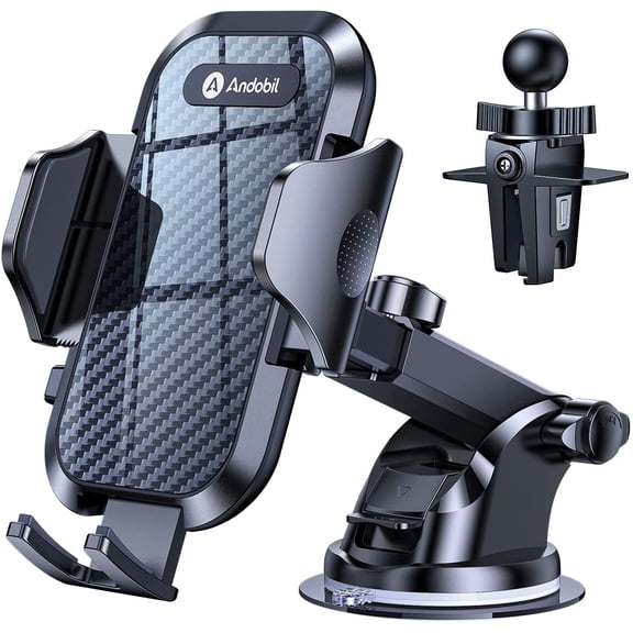 Phone Mount for Car (Bumpy Roads Friendly) Military-Grade Car Phone Holder Mount Universal Phone Holder for Your Car Dashboard-Windshield-Vent fits iPhone 15 14 13 12 Pro Max Samsung S24 Ultra