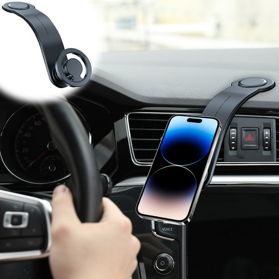 Phone Mount For Car Car Mobile Phone Bracket Folding Magnetic Magnet Automotive Special Navigation Alloy Central Control Suspension Screen Rotation Support
