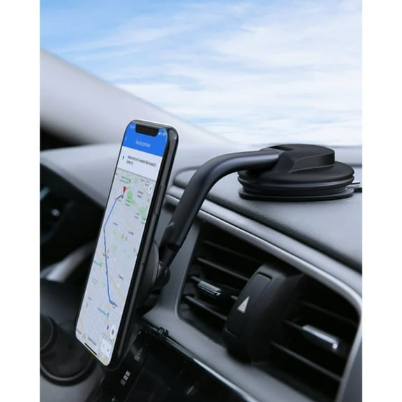 Phone Mount Holder for Car, Included Circular/Rectangular Metal Plate, 360 Degrees Adjustable - HD-C49 Black
