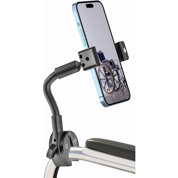 Phone Mount for Wheelchair [Metal Wider Clamp] for Boat, Spin bike, Golf Cart, Mic Stand, Handlebar Clip Cell Phone Holder, for iPhone 17 Air Pro Max/16/15/14/13/12, More 4-7" Smartphones