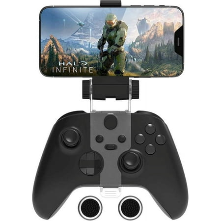 Phone Mount for Xbox Series, Joso Controller Mobile Gaming Clip Holder Clamp for Xbox Series X/S, Xbox One, Xbox One S/X, Support Android/iPhone System with One Cast APP with 2 Thumb Grip Caps