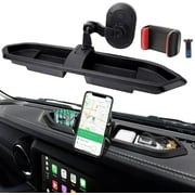 DIAMOOKY Phone Mount for 2018-2023 Jeep Wrangler JL JLU & Gladiator JT, Phone Holder Dash Tray System Kit with Metal Rod Extension Arm 360° Adjustable