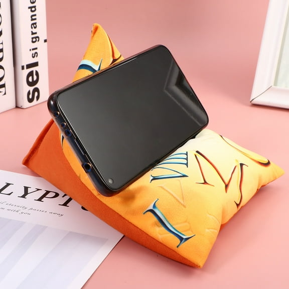 Phone Pillow Holder- Phone Pillow Stand Multi- Angle Phone Pillow Cushion Stand Universal Phone Pillow Holder Stand For Home Dorm Daily Use ( Yellow Triangle Pillow )