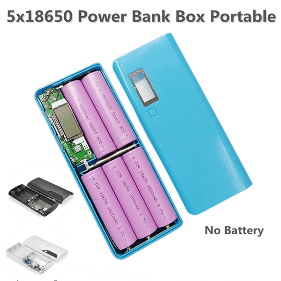 Phone Power Bank Welding-free Type-C/Micro Interface 5-section 18650 Mobile Battery Charger Box Phone Accessories (Battery Not Included)