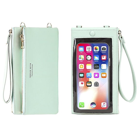Phone Purse Touch Screen Shoulder Pouch Wallet Bag-Fruit green