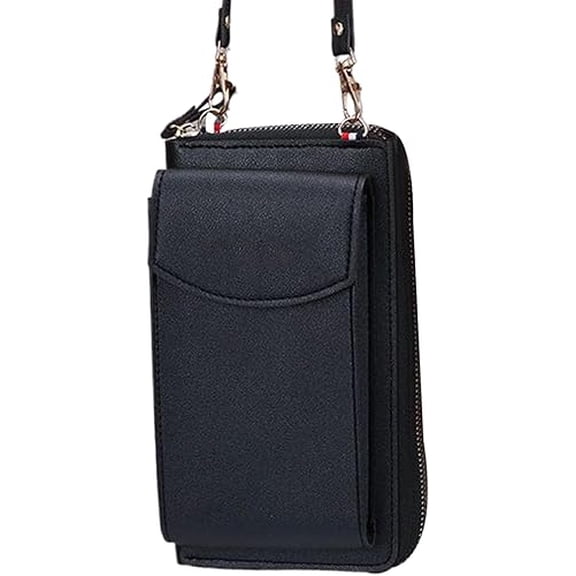 Phone Purse for Women, PU Leather Multi-Pocket Crossbody Phone Bag | Anti-Theft Zipper Pouch for Travel, Concert, Shopping & Everyday Useblack