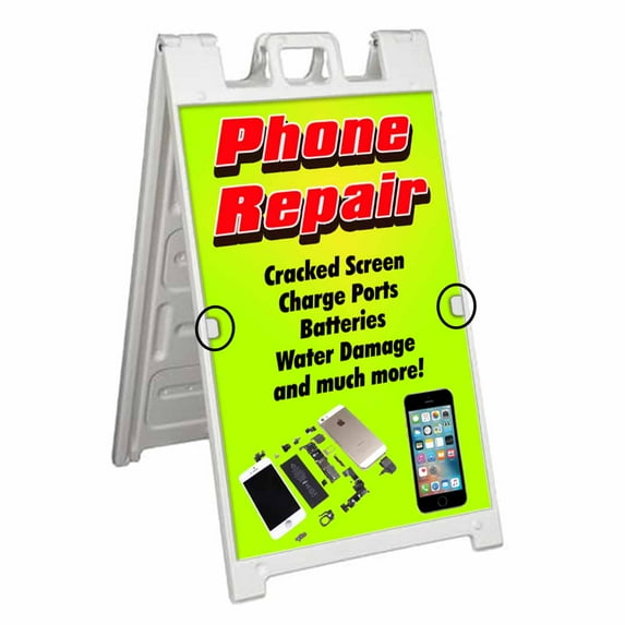 Phone Repair (24" X 36") Deluxe A-Frame Signicade, Includes 2 Removable Panels & Stand