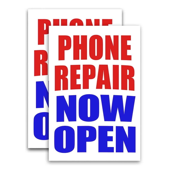 Phone Repair Now Open (24" X 36") Vinyl Decal Only (Pack of 2) |Sign|Sticker|Poster