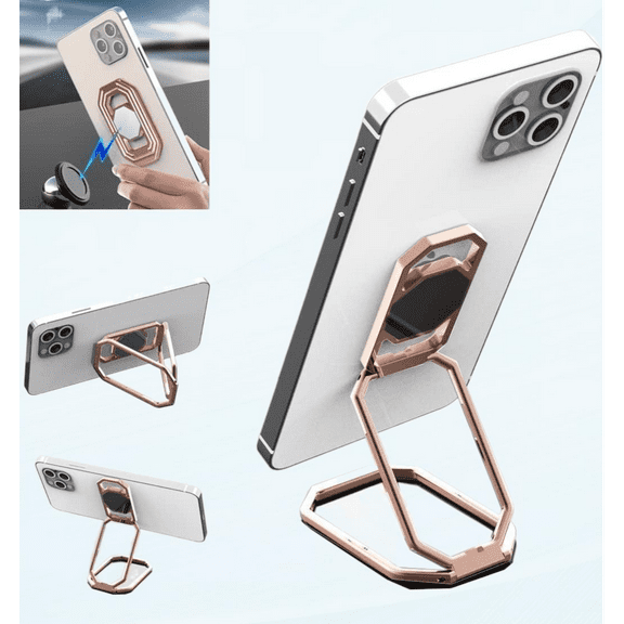 Phone Ring Holder Finger Kickstand Cell Phone Grip 360°Foldable Phone Stand Metal Phone Back Grip for Magnetic Car Mount Phone Kickstand Attachment Compatible with Most Smartphones