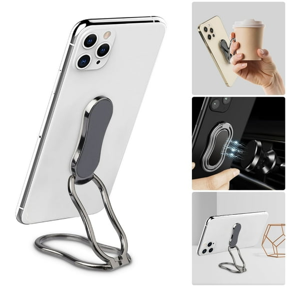 Phone Ring Holder Finger Kickstand, Foldable Ring Stand, 360 Rotation Ring Cell Phone Back Grip for Magnetic Car Mount Compatible with iPhone 13, Samsung Galaxy, Other Smartphones, Tablets