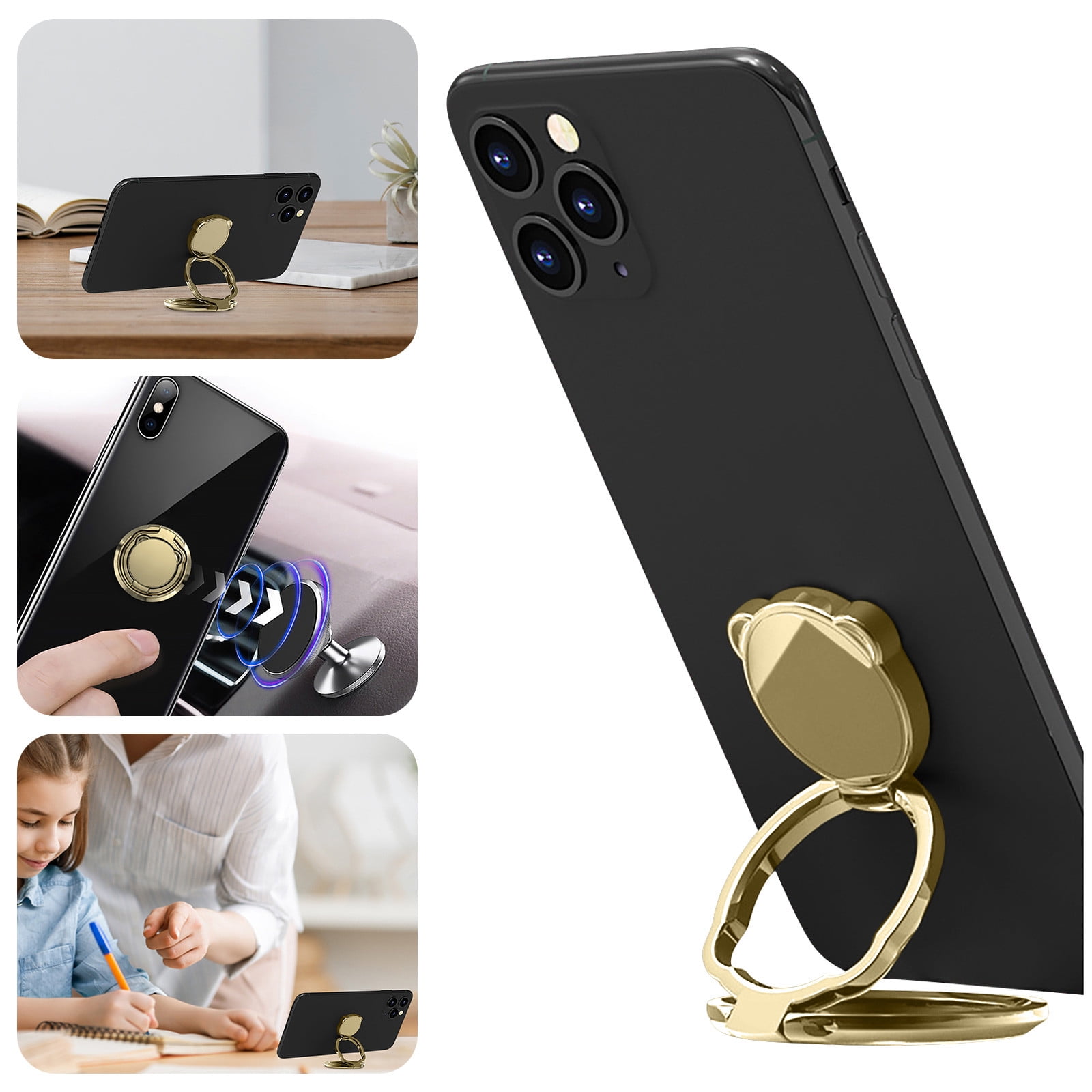 Phone Ring Holder Foldable 360° Rotation Metal Ring Phone Back Grip