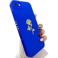 thumbnail image 1 of Phone SE Case 2022/2020,iPhone 8 Case,iPhone 7 Case 4.7",Cute Plated Rose Gold Flower with Anti-Fall Lens Cover Shell,Soft TPU Shockproof Phone Protection Cases for Women Girls Men,Blue, 1 of 13