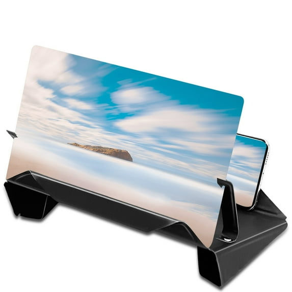 Phone Screen Magnifier Stereoscopic Amplifying 12Inch Desktop Leather Bracket, Phone Holder
