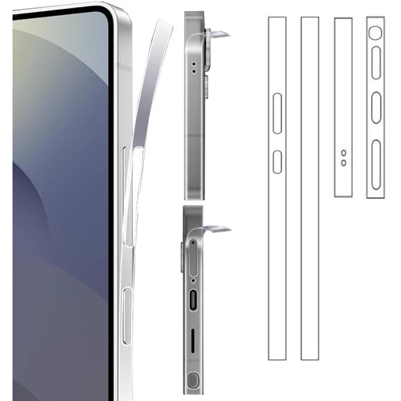 Phone Side Film, Soft TPU Hydrogel Film Frame Border Protector for Samsung Galaxy S24 Ultra - Not Tempered Glass, Ultra Thin - 3 Pack