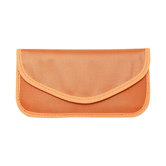 Phone Signal Blocker Bag, Czzoypi 99.9% Shielding Efficiency Phone Shielding Pouch, 6.5 Inch Anti-Radiation GPS Tracking Protection Secure Credit Card Storage Bag, Orange