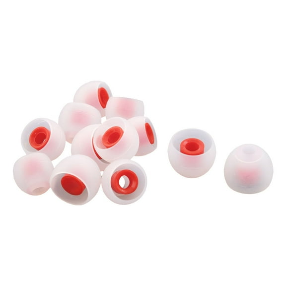 Uxcell Phone Silicone Headphone Headset Buds Ear Tip Cover White Red 12 in 1