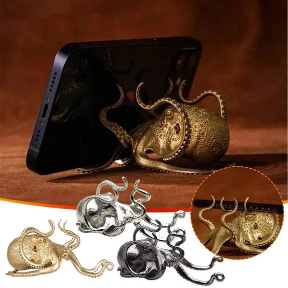 Phone Stand under $5! Cagogo Metal Octopus Phone Stand, Lazy Phone Holder for Desk, Flexible Arm Phone Mount, Universal Phone Stand for All Devices, Creative Octopus Shape Phone Dock
