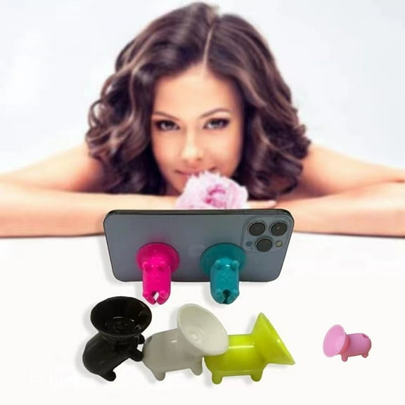 Phone Stand under $5! Xqxayjr Silicone Pig Phone Holder, Suction Cup Desktop Stand for Phone, Lazy Hands Free Mount for Desk, Cute Animal Shape Stand for Home Office Car