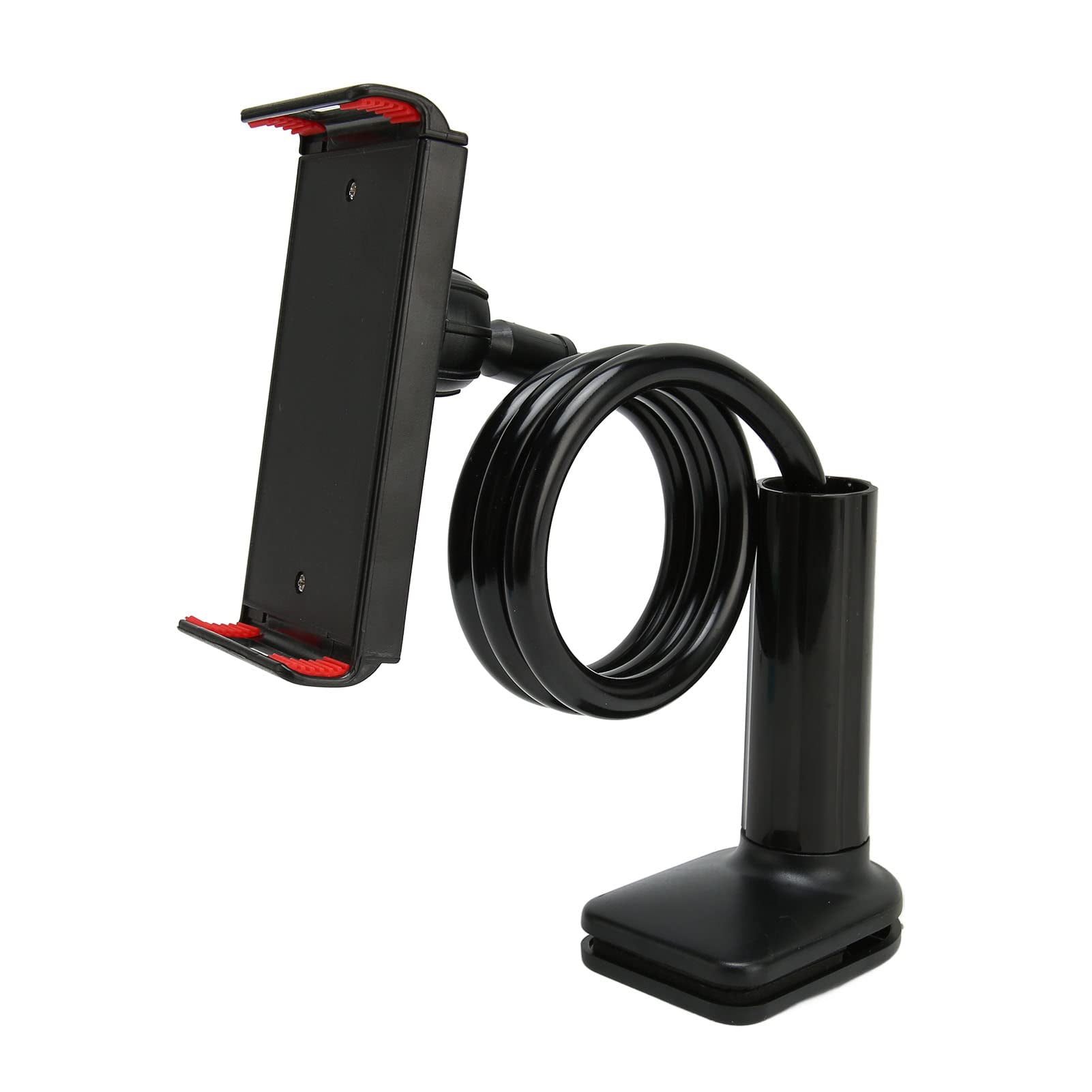 Phone Stand, Phone Holder, Flexible Gooseneck Adjustable 360-Degree Rotation Phone Clamp Stand for Wheelchair Use, Thickened Base, Black