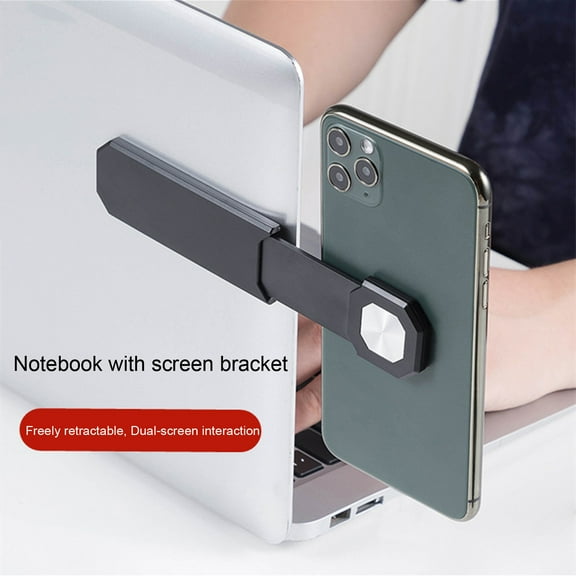 Phone Stand Stretchable Dual Monitor Display Plastic Creative Laptop Extension Bracket for Live Streaming,Black
