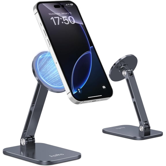 Phone Stand for Adjustable - Portable Phone Holder for Desk with 360? Rotating Compatible with 16/15/ and Phone Case, Grey