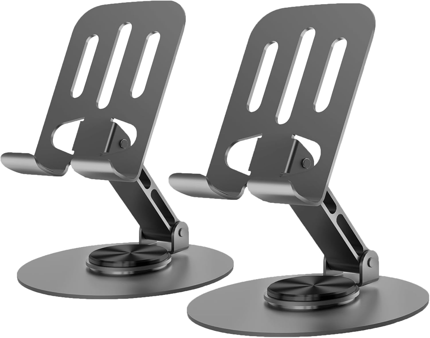 Phone Stand for Desk Cellphone Holder Height Angle Adjustable Stands, Anti-Slip Base, Compact Design for iPhone Android Devices,Black,1Pack