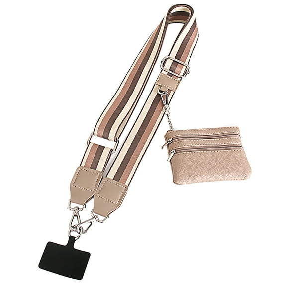 Phone Strap with Zippered Pouch, 2024 New Clip and Go Strap for Phone with Wallet Crossbody, Cross Body Phone String with Zipper Wallet Pouch, Adjustable Phone Strap Crossbody