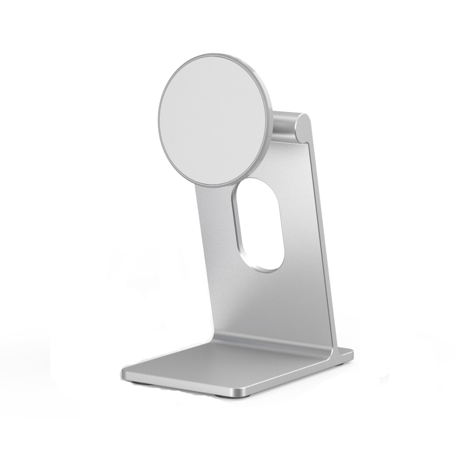 Phone/Tablet Magnetic Stand Desk, Allytech Desktop Cell Phone Holder, Tilt Adjustable for Office/Home Smartphone Stand for Tabletop, Silver