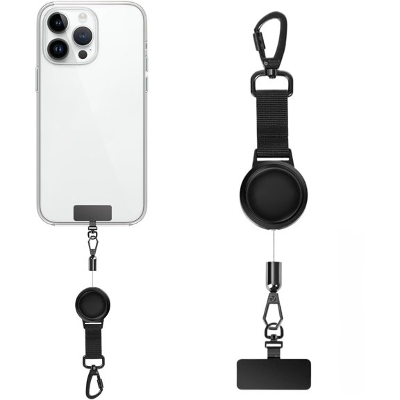 Phone Tether Anti Theft: Phone Tether Anti Theft Clip, Retractable Anti Theft Phone Strap, Black