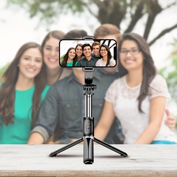 Phone Tripod with Bluetooth Remote, Adjustable Tripod for iPhone, Portable Cell Phone Stand with 360 Rotating Holder for TikTok, YouTube, Live Streaming, Photography and Video Recording