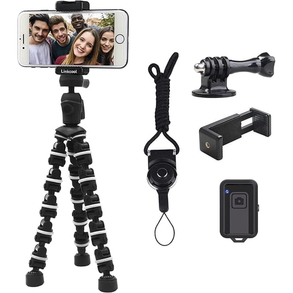 Phone Tripod, Octopus Tripod with Wireless Remote Phone Holder Mount Use as iPhone Tripod, Cell Phone Tripod, Camera Tripod, Travel Tripod,Tabletop Tripod for iPhone Gopro