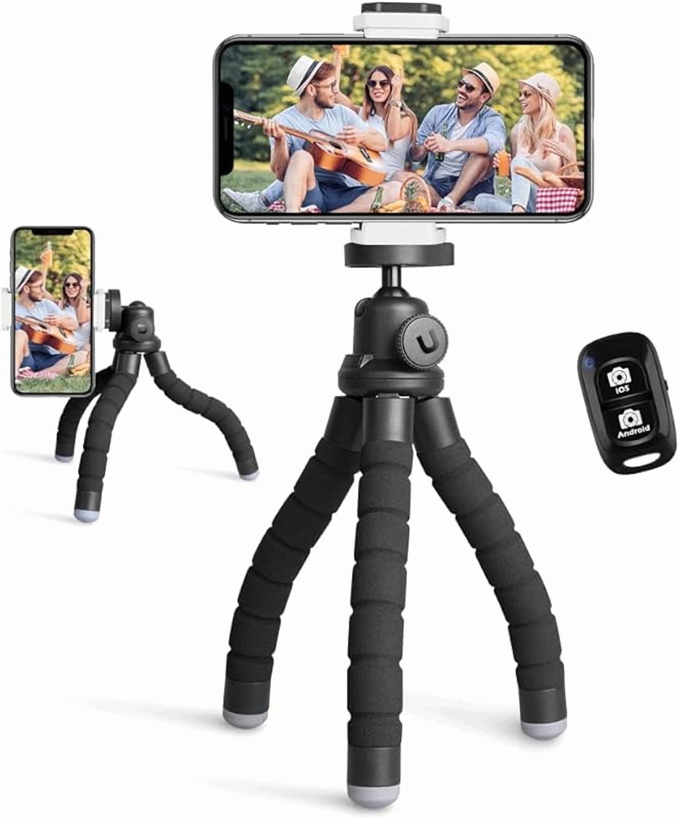 Phone Tripod, Portable and Flexible Tripods with Wireless Remote and Clip, Cell Phone Tripode Stand for Video Recording