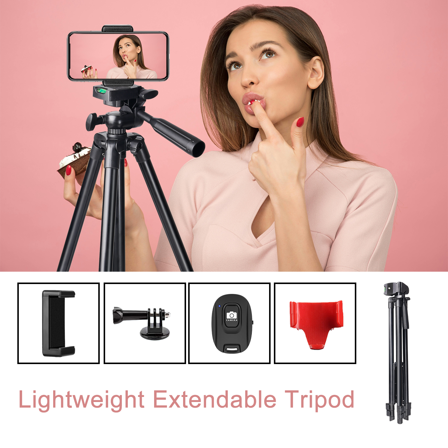 UEGOGO Phone Tripod with Remote & Clip for iPhone/Android/Camera, Live/Vlog/Selfies