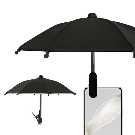 Phone Umbrella Sun Shade, Clip On Anti Glare Phone Screen Cover with Adjustable Angle, Portable Cell Phone Umbrella for Outdoor Photography, Selfies, and Video Calls