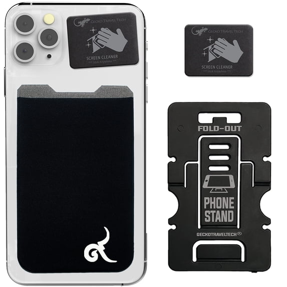 Phone Wallet - Adhesive Card Holder - Cell Phone Pouch - Stick on Lycra Pocket by Gecko - Carry Credit Cards and Cash - RFID Protection Sleeve - Thailand King