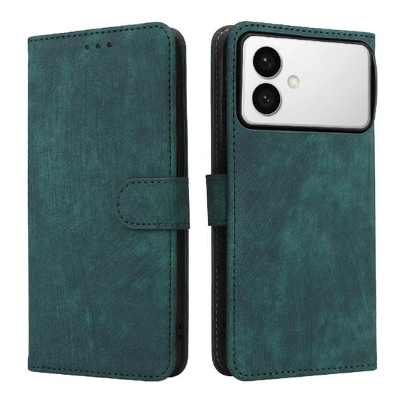 Phone Wallet Case for Samsung Galaxy S26 Edge with Stand - Leather Folio Cover & Card Slots Green