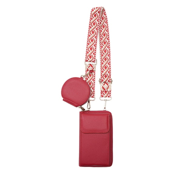 Phone Wallet Set 10.63x7.08x4.33in Leather Compact Bag Card Pockets Crossbody Purse Small Coin Purse Set Adjustable Strap Casual Mini Satchel Phone Carrier Lightweight Organizer