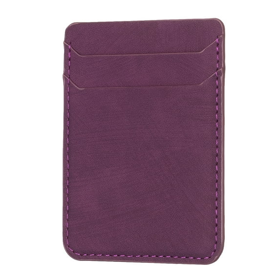 Phone Wallet Sticker Card Holder for Phone Case, Matte Frosted PU Leather ID/Credit Card Holder for Back of Phone Pocket Sleeve Stick On,Darkpurple